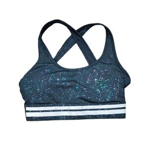 Zyia Black, Purple & Green Space Dye Sports Bra